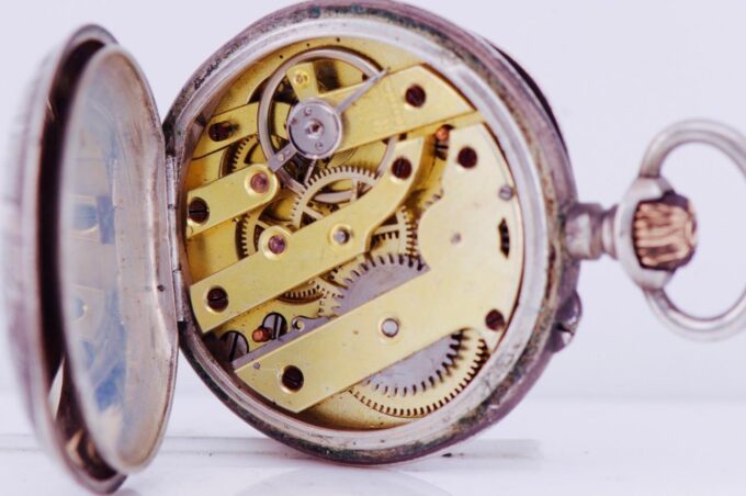 Imperial Russ Ladies Pocket Pendant Watch-Nicholas II Monogram Silver Case