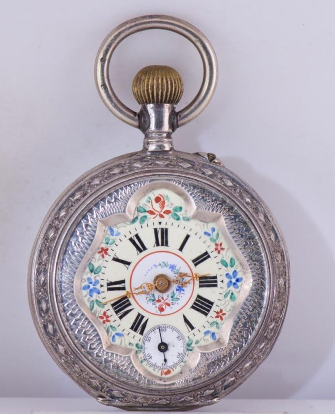 Antique Silver Engraved Pocket Watch for Chinese Market-Qing Dynasty Era c1890s