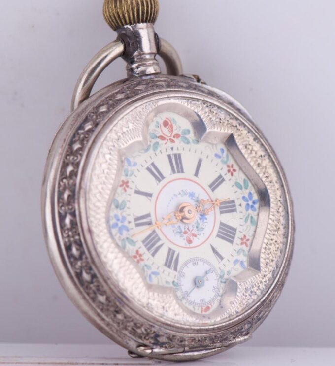 Antique Silver Engraved Pocket Watch for Chinese Market-Qing Dynasty Era c1890s