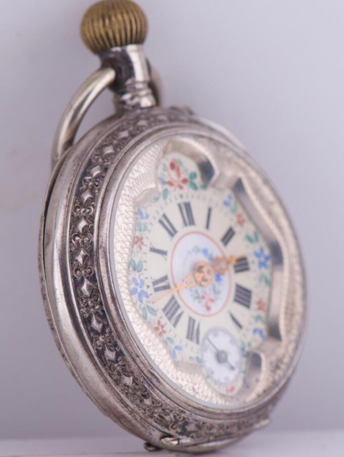 Antique Silver Engraved Pocket Watch for Chinese Market-Qing Dynasty Era c1890s