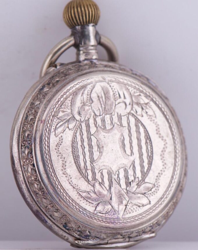 Antique Silver Engraved Pocket Watch for Chinese Market-Qing Dynasty Era c1890s