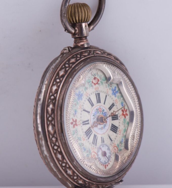 Antique Silver Engraved Pocket Watch for Chinese Market Qing Dynasty Era c1890's