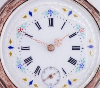 Antique Silver Engraved Pocket Watch for Chinese Market Qing Dynasty Era c1900's