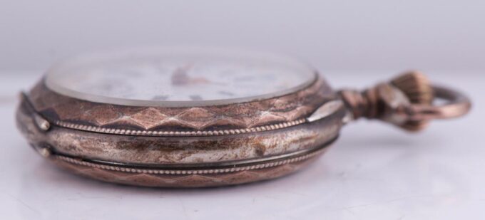 Antique Silver Engraved Pocket Watch for Chinese Market Qing Dynasty Era c1900's