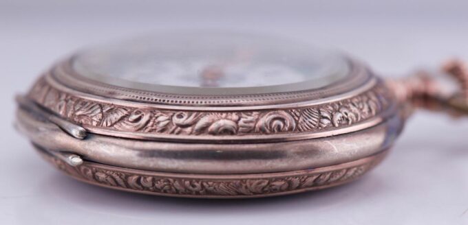 Antique Silver Engraved Pocket Watch for Chinese Market-Qing Dynasty Era c1900s