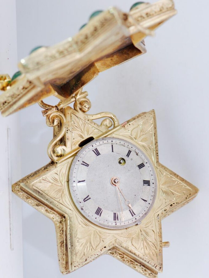 Antique 19th Century Verge Fusee Pocket Watch Jewish JUDAICA STAR of DAVID 1800