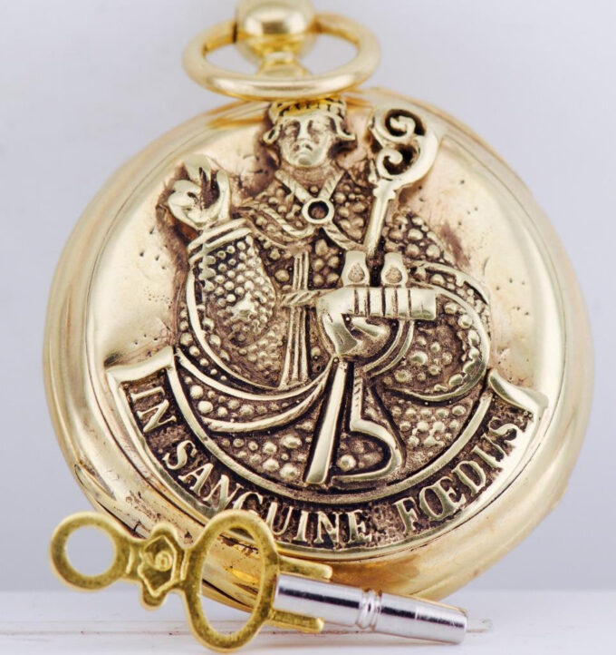 Antique 18k Gilt Silver Pocket Watch for Vatican Pope's Cabinet c1840's Boxed