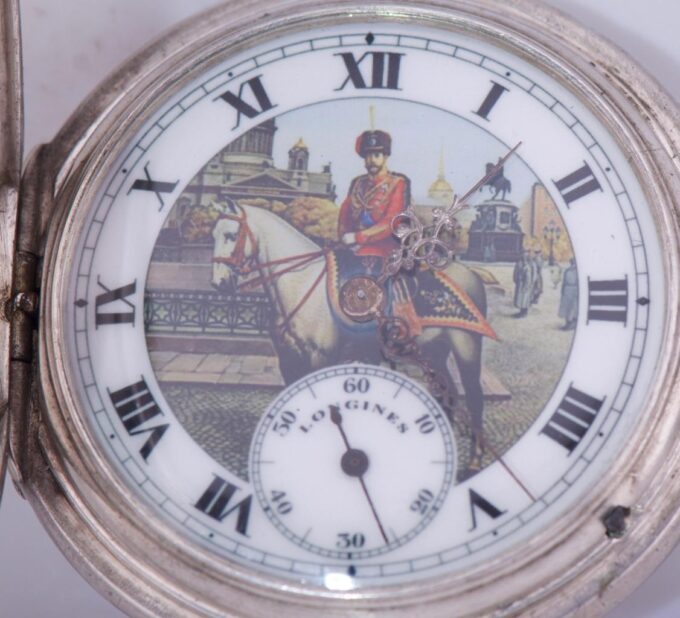 Antique Imperial Silver Longines Award Pocket Watch Tsar Nicholas II c1896