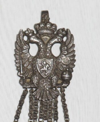 Antique 19th Century Imperial Silver Pocket Watch Chatelaine Chain Fob 87cm Long