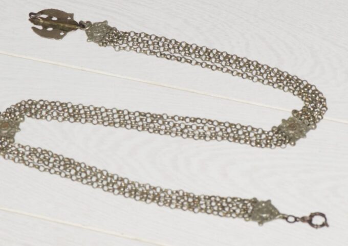 Antique 19th Century Imperial Silver Pocket Watch Chatelaine Chain Fob 90cm Long