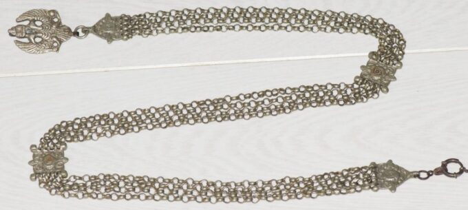 Antique 19th Century Imperial Silver Pocket Watch Chatelaine Chain Fob 90cm Long