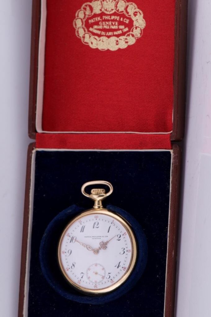 Antique Patek Philippe Masonic Pocket Watch 18k Gold Enamel USA President Award