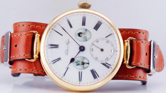 Antique WWI Imperial Officer's Award Pavel Buhre Wristwatch c1914 Gold Plated