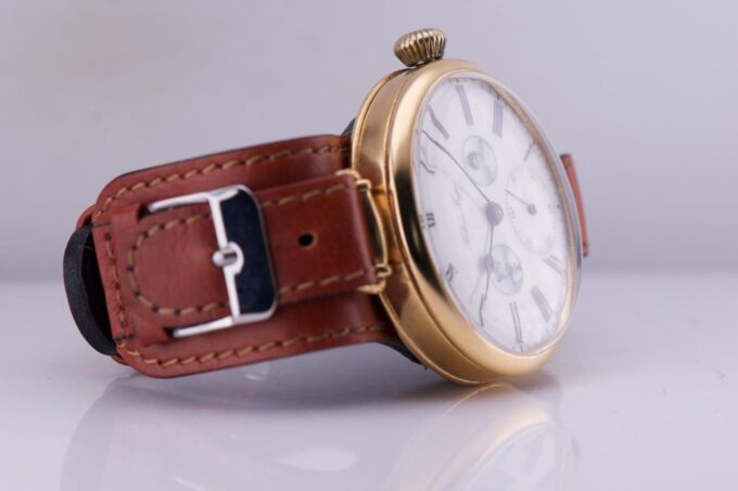 Antique WWI Imperial Officer's Award Pavel Buhre Wristwatch c1914 Gold Plated