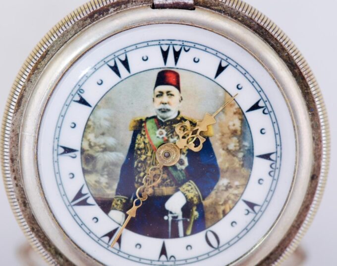 Antique Pocket Watch Full Hunter Tughra Case for Ottoman Market c1900 Mehmed V