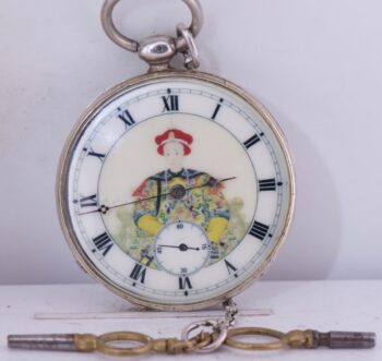 Antique Silver Pocket Watch for Chinese Market Qing Dynasty Era c1860-Emperor