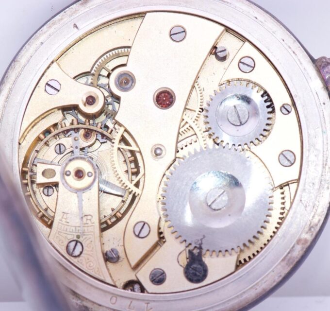 Imperial Era Antique Pocket Watch Silver Niello Case Tsar Nicholas II Dial c1900