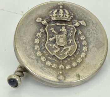 Rare WWII Bulgarian Royal Officer's Award Silvered Sapphires Cufflinks