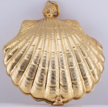 Antique French Pocket Desk Watch Verge Fusee-Gilt Silver Seashell Case c1800's