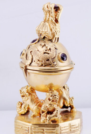 Antique Verge Fusee Desk Clock by Auguste Lambelt 1790 Chinese Ching Dynasty Era