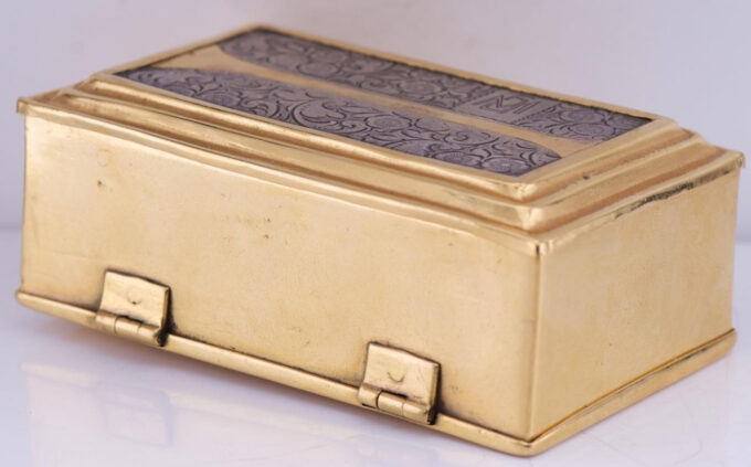 Antique English Verge Fusee ALARM Desk Watch Gilt Silver Engraved Chest c1698