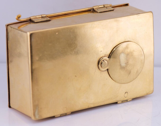 Antique English Verge Fusee ALARM Desk Watch Gilt Silver Engraved Chest c1698