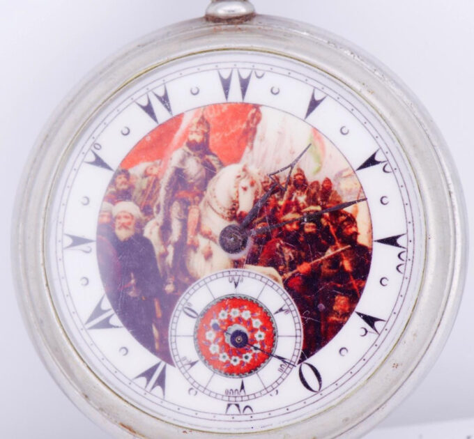 Antique Pocket Watch Ottoman Archimede Silvered Sultan Mehmed II Dial c1885