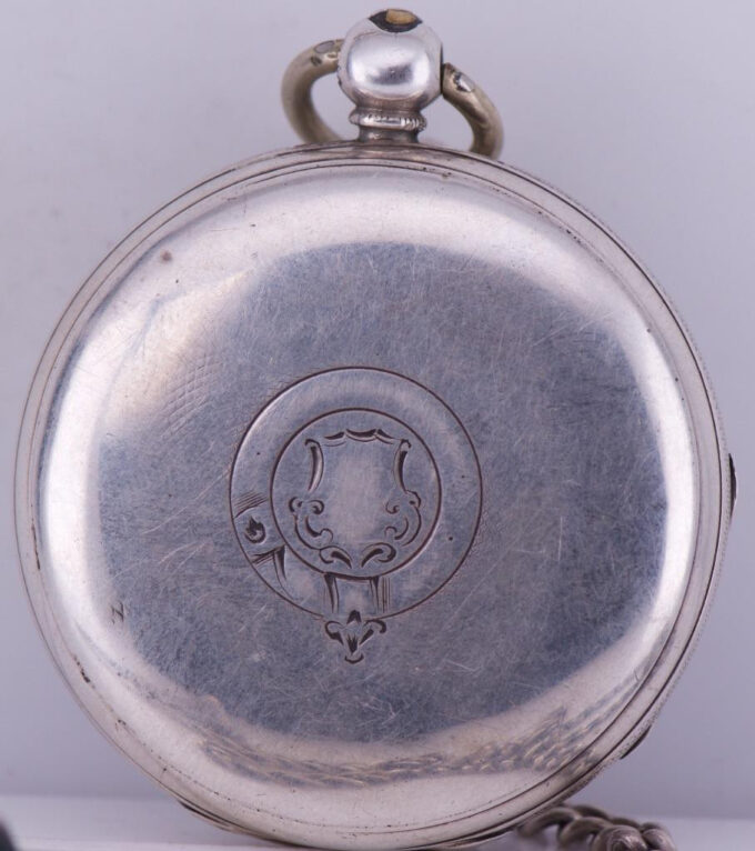 Antique Pocket Fob Watch Sterling Silver Enamel Dial Portrait of Queen Victoria