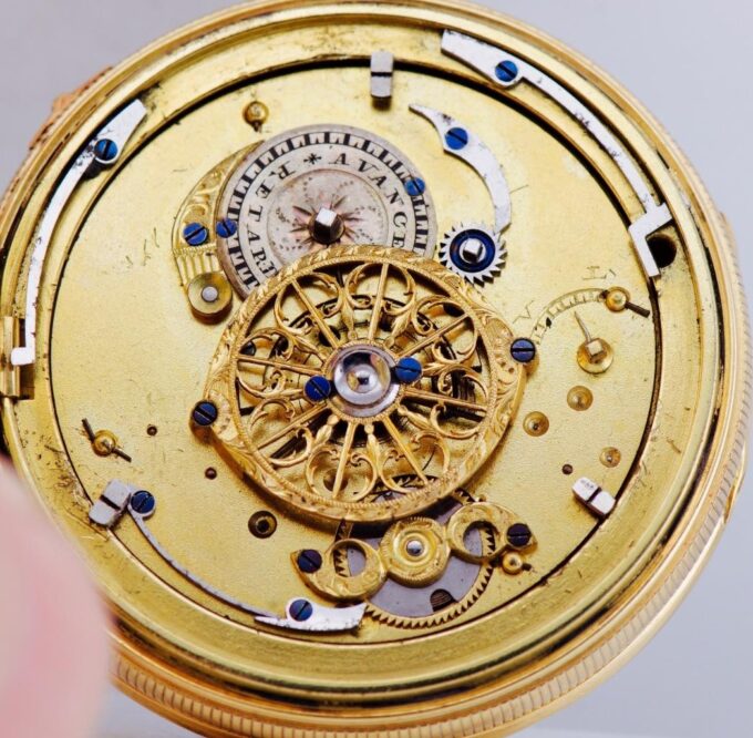 Antique Breguet REPEATER Verge Fusee Pocket Watch 18k Gilt Enamel - Napoleon I