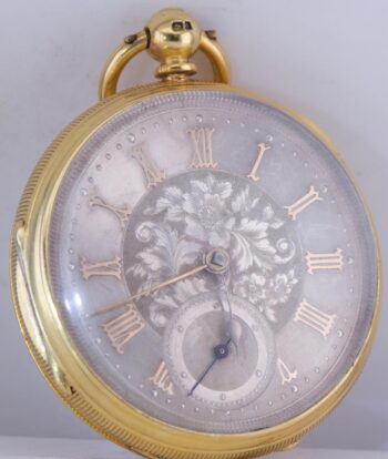 Antique Victorian Gilt Silver Pocket Watch – Memento Mori Skull Snake Case c1891