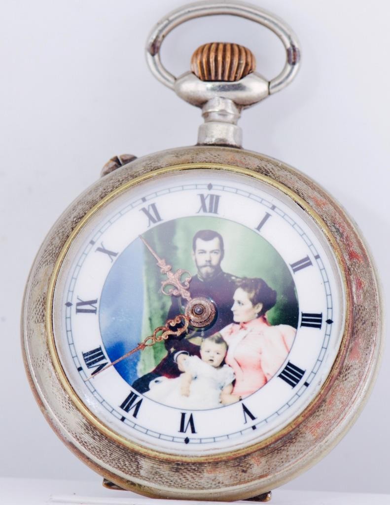 Antique WWI Era Imperial Pocket Watch-Romanov Tsar's Family Enamel Dial c1916