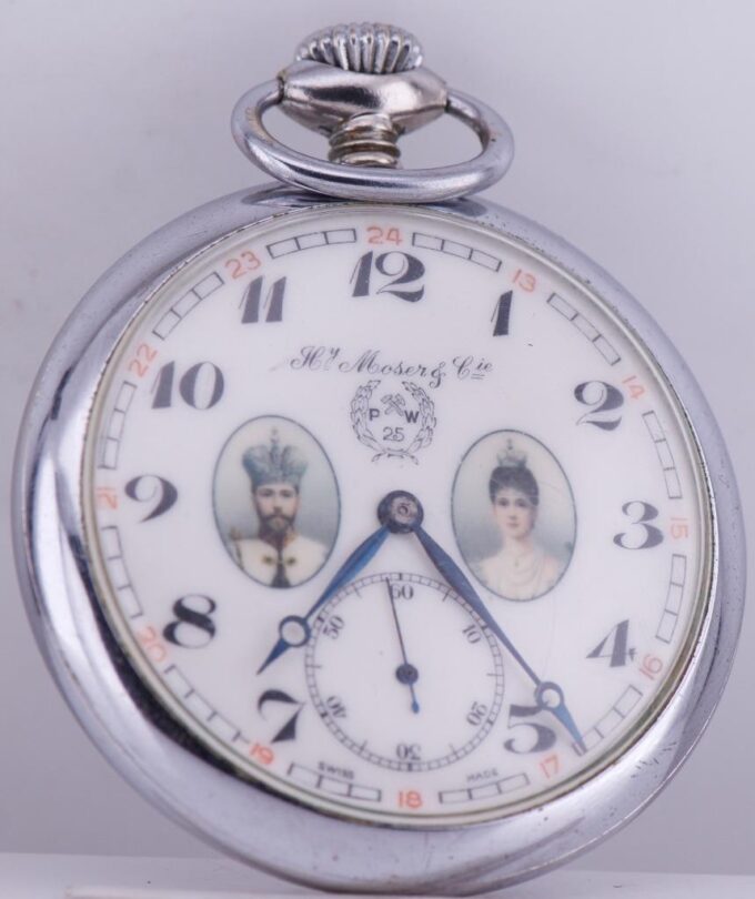 WWI Antique Imperial Tsar's Era Military H.Moser Award Pocket Watch c1916 RARE