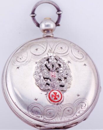 Antique Imperial Russ Tsar's Era Award Silver Pocket Watch 1870-by Lucien Sandoz