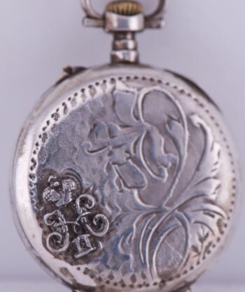 Imperial Russ Ladies Pocket Pendant Watch-Nicholas II Monogram Silver Case c1900