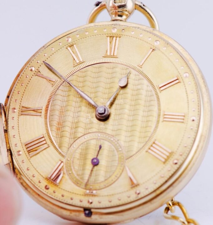 Antique Pocket Watch 18k Gold (112g)Hand Painted Enamel Portrait Queen Victoria
