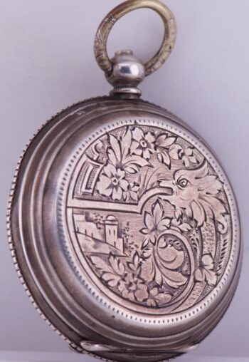Antique Zenith Billodes Silver Pocket Watch for Ottoman Market Full Hunter Case