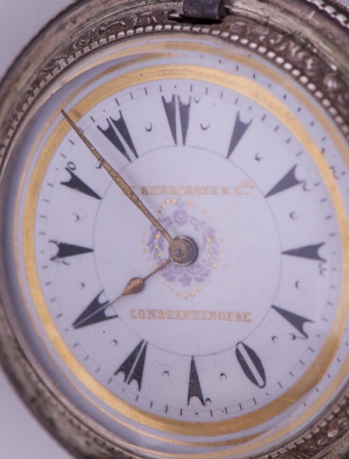 Antique Zenith Billodes Silver Pocket Watch for Ottoman Market Full Hunter Case