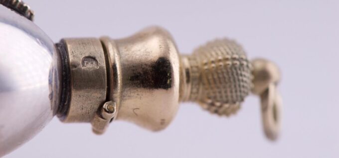 Antique Empire Era FABERGE Silver Gold Perfume Bottle Pendant 1880-Empress Maria