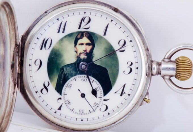Antique Imperial Henry Moser Award Silver Pocket Watch-Grigory Rasputin Portrait