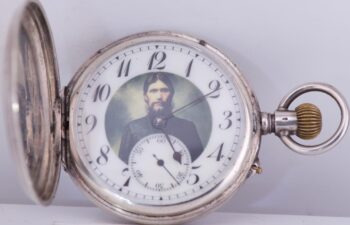 Antique Imperial Henry Moser Award Silver Pocket Watch-Grigory Rasputin Portrait