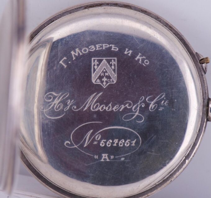 Antique Imperial Henry Moser Award Silver Pocket Watch-Grigory Rasputin Portrait