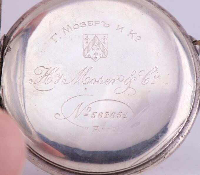 Antique Imperial Henry Moser Award Silver Pocket Watch-Grigory Rasputin Portrait
