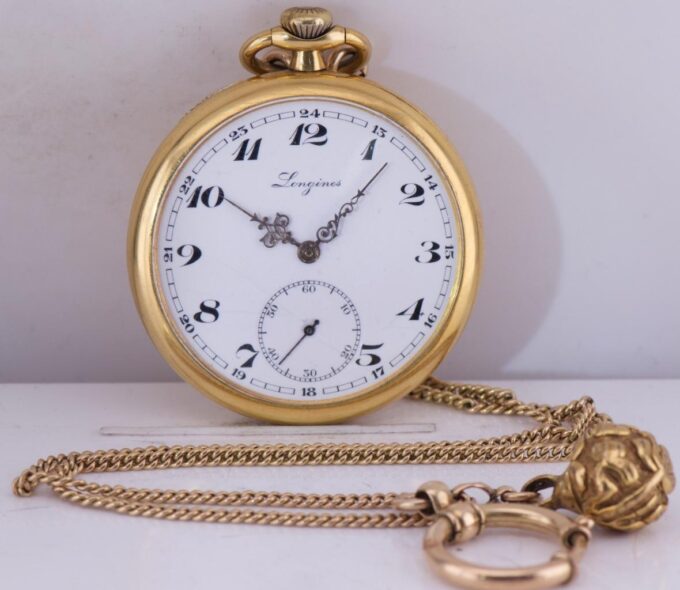 Antique Longines Pocket Watch Gilt Enamel Bulgarian Royal Award WWI Era Boxed