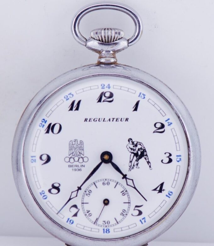 Antique Award Pocket Watch for 1936 Berlin Olympic Game Wrestling Prize