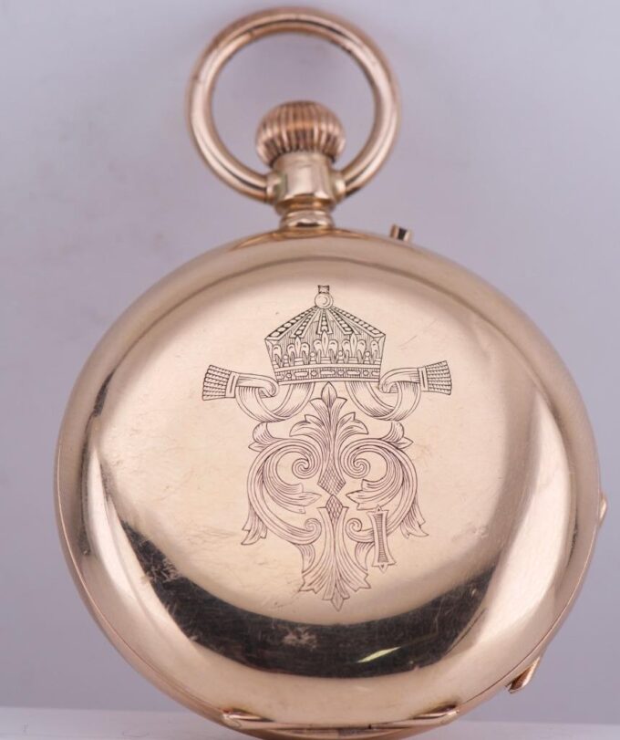 Antique 14k Gold Pocket Watch Bulgarian Royal Award c1890 King Ferdinand I-Boxed