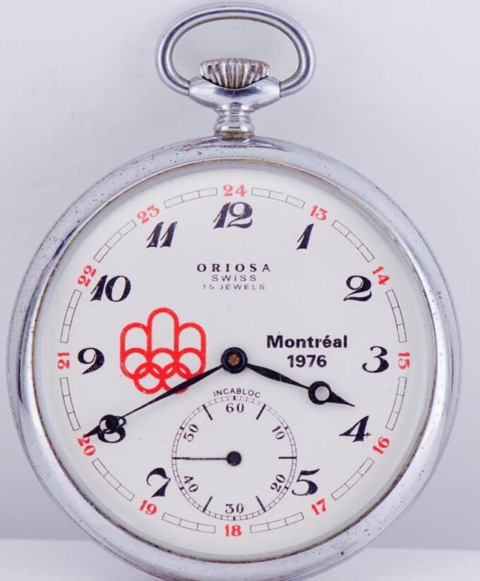 Vintage Oriosa Swiss Pocket Watch for Montréal 1976 Olympic Games