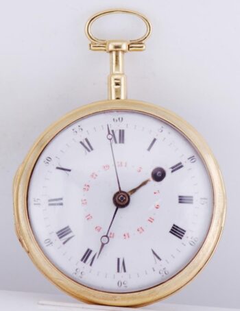 Antique Imperial 18kt Gilt Silver Enamel Verge Fusee Pocket Watch-Tsar Peter I