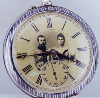 Antique Imperial Pocket Watch Silver and Niello Case Awarded by Tsar c1900's