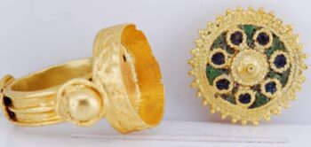 Antique Victorian Mens Poison Locket Ring Skull Occultist Gilt Silver Enamel