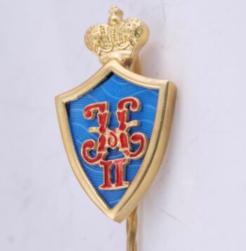Antique Empire Faberge Tsar Nicholas II Monogram Lapel Pin Brooch c1890's